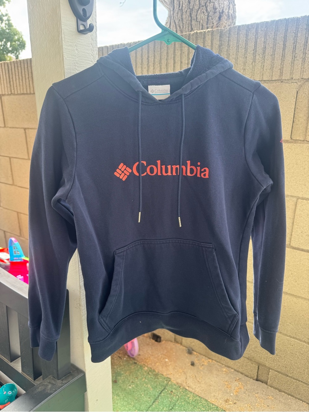 Columbia Men's Navy Hoodie with Orange Logo
